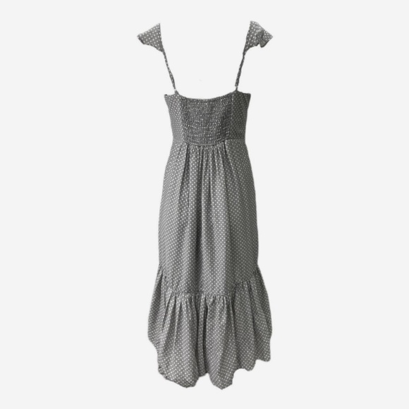 Anthropologie LOST IN LUNAR Grey Polka Dot St Claire Midi Dress - Size Small/4 - Picture 3 of 14